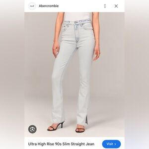 Abercrombie Ultra High rise 90s Slim Straight Jean - size 33